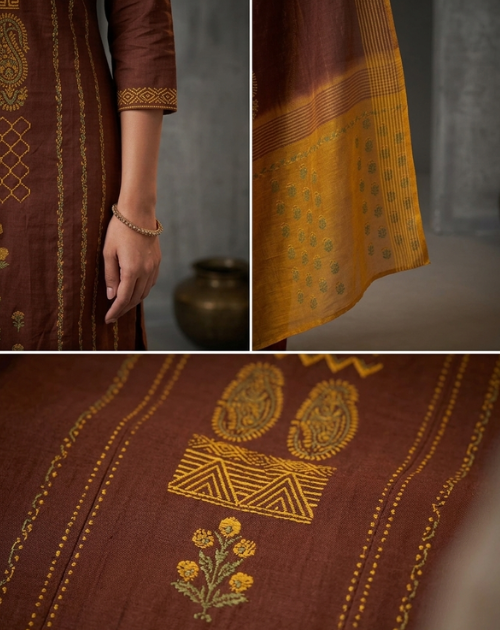 Heritage Brown Unstitched Suit - Image 2